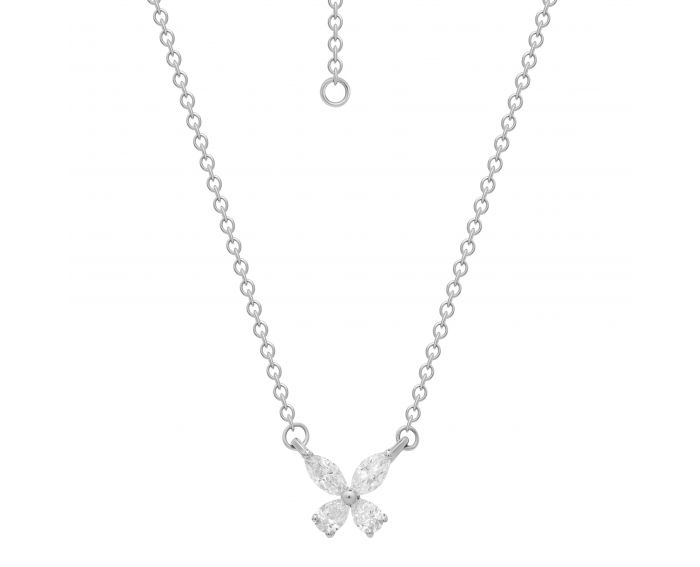 Necklace with diamonds in white gold 1L809-0132