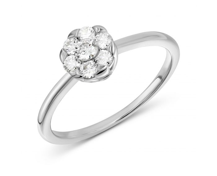 Ring with diamonds in white gold 1-207 538