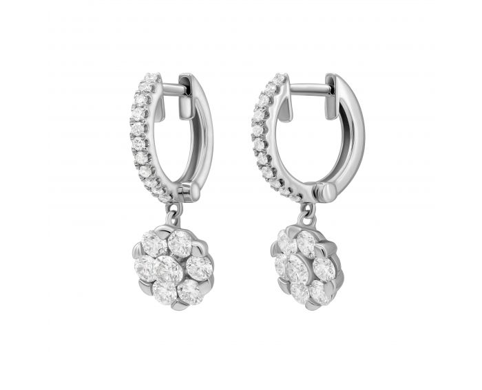 Earrings with diamonds in white gold 1С193-0230