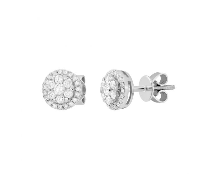 Earrings with diamonds in white gold 1C193-0156