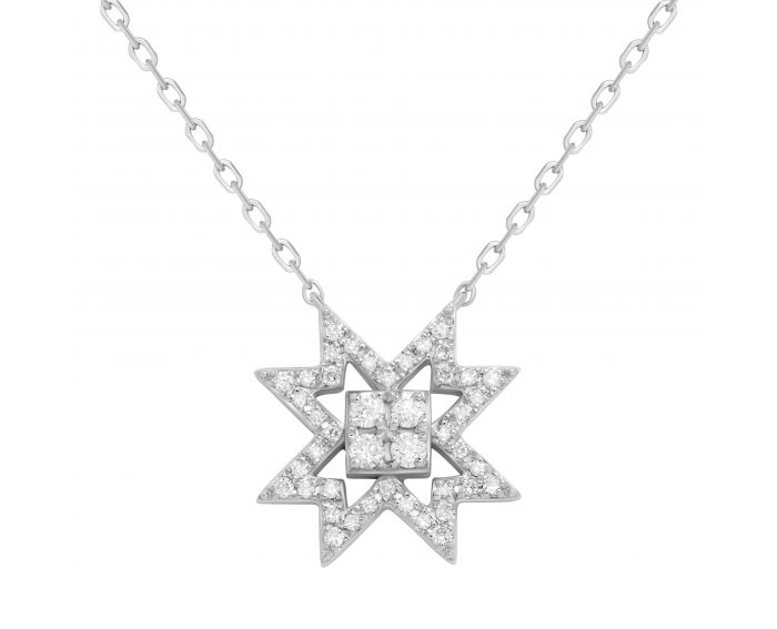 Necklace with diamonds and white gold 1L034-0175