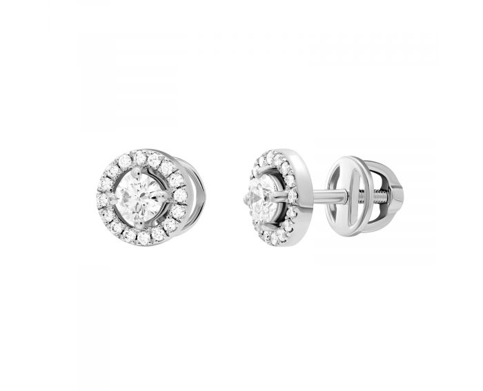 Earrings with diamonds in white gold 1С263-0019