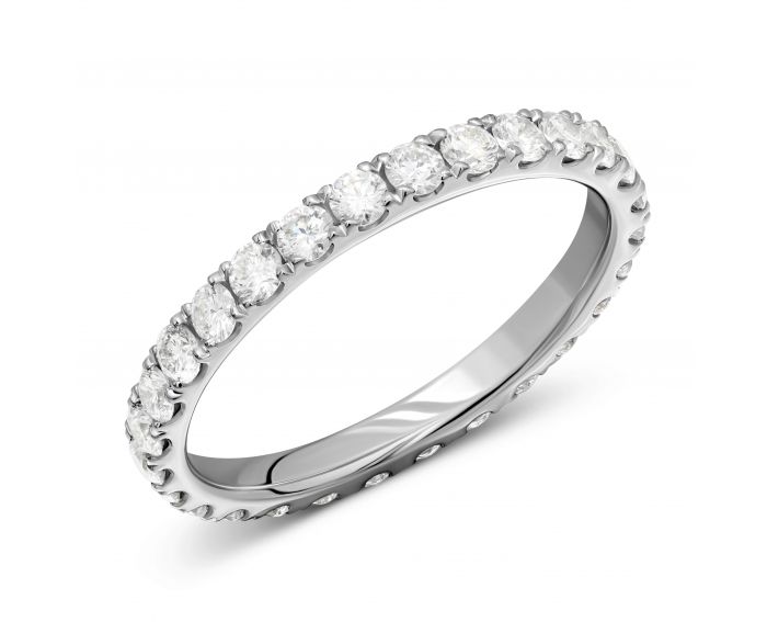 Ring with diamonds in white gold 1К263-0025