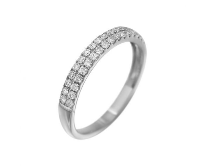 Ring with diamonds in white gold 1-208 017