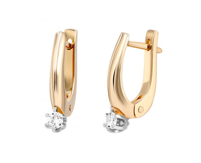 Diamond earrings in a combination of white and rose gold 1-208 513