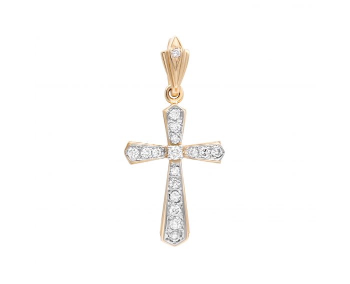 Cross with diamonds in rose gold 1-242 867