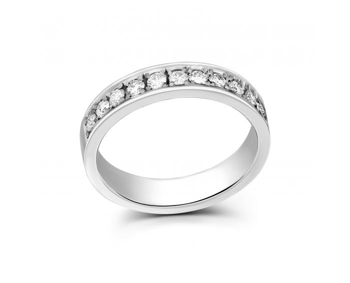 Ring with diamonds in white gold 1ОБ171-0007