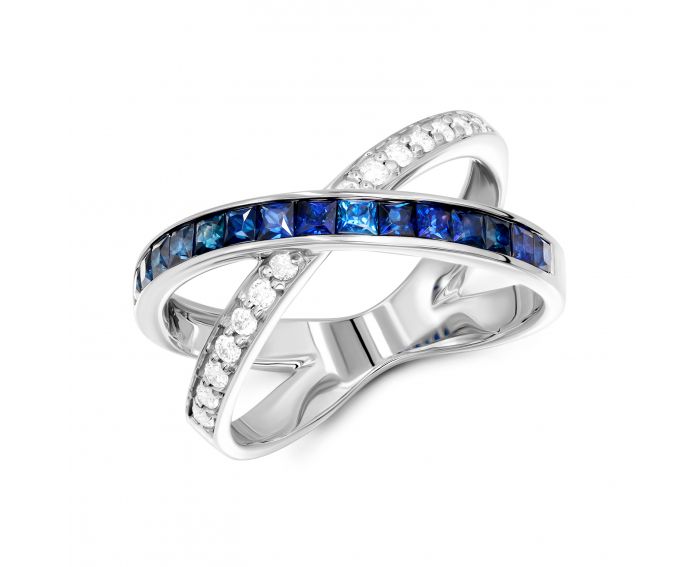Ring with diamonds and sapphires 1K956-0134