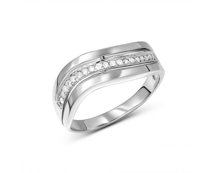 Ring with diamonds in white gold 1К955-0012