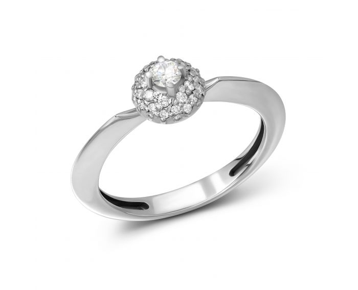 Ring with diamonds in white gold 1К955-0033