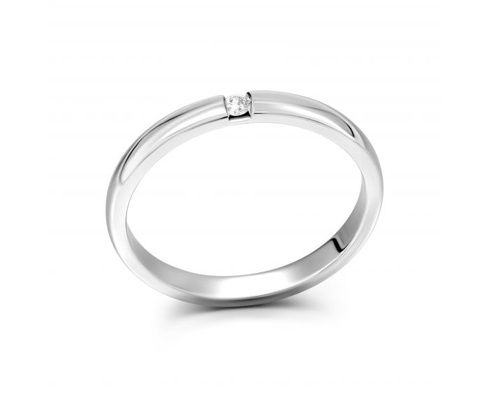 Ring with a diamond in white gold 1ОБ171-0009