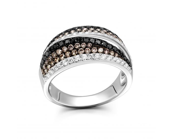 Ring with diamonds in white gold 1К759-0410