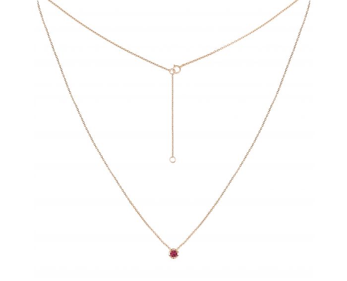 Necklace with ruby ​​and ivory gold 1L034-0174
