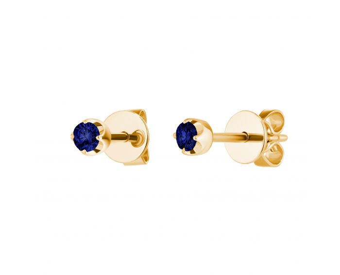 Earrings with sapphires in rose gold 1С034ДК-1709