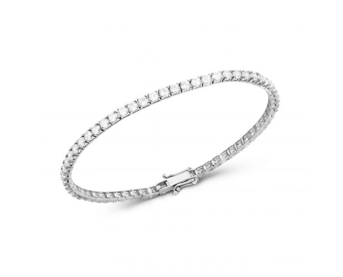 Tennis diamond bracelet in white gold 1-210 777