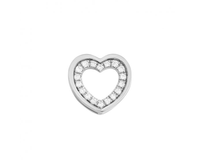 Pendant Heart with diamonds in white gold 1П034-0586