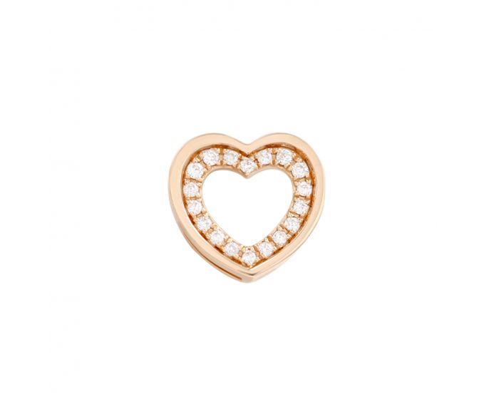 Heart pendant with diamonds in rose gold 1П034-0592