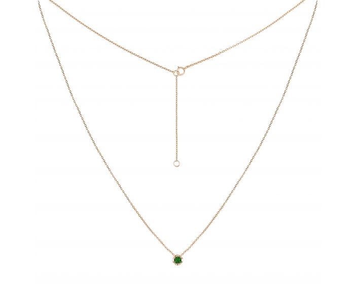 Emerald necklace in rose gold 1Л034ДК-1687