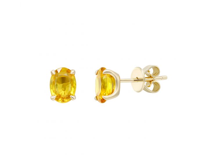 Earrings with yellow sapphires in yellow gold 1С034ДК-1677