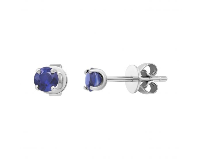 Earrings with sapphires in white gold 1-242 632