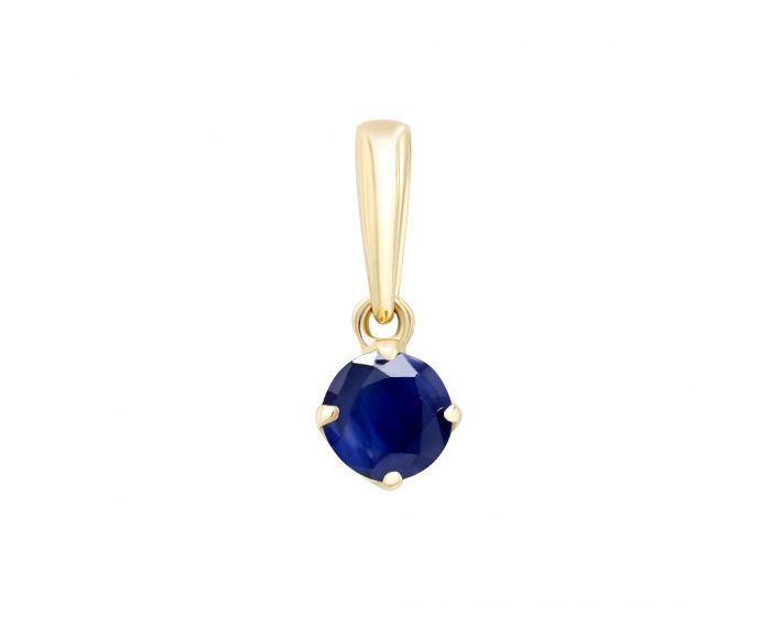 Pendant with sapphire in yellow gold 1P034DK-0591