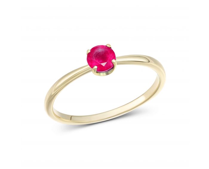 ring with a ruby in yellow gold1К034ДК-1694