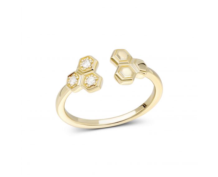 Ring with diamonds in yellow gold 1-243 165