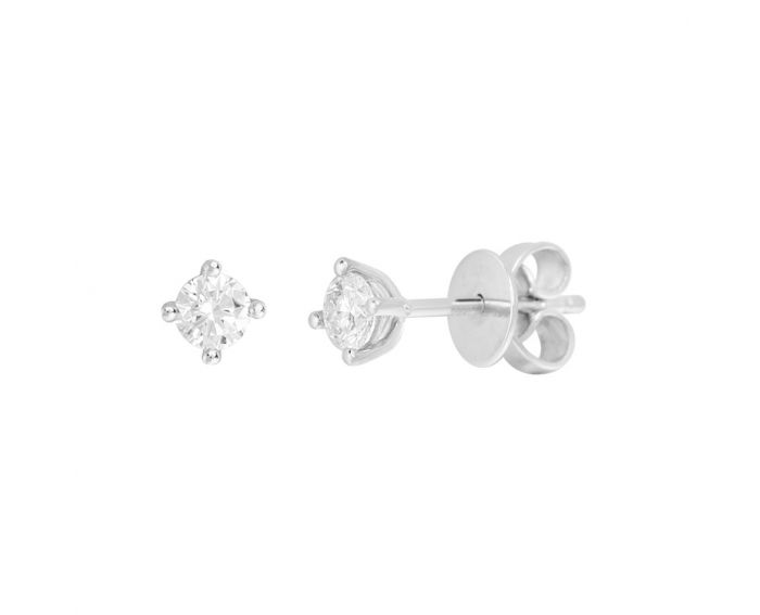 Earrings with diamonds in white gold 1С034ДК-1736