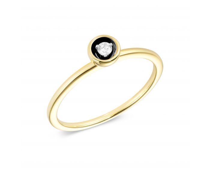 ring with a diamond in yellow gold 1К193-0022