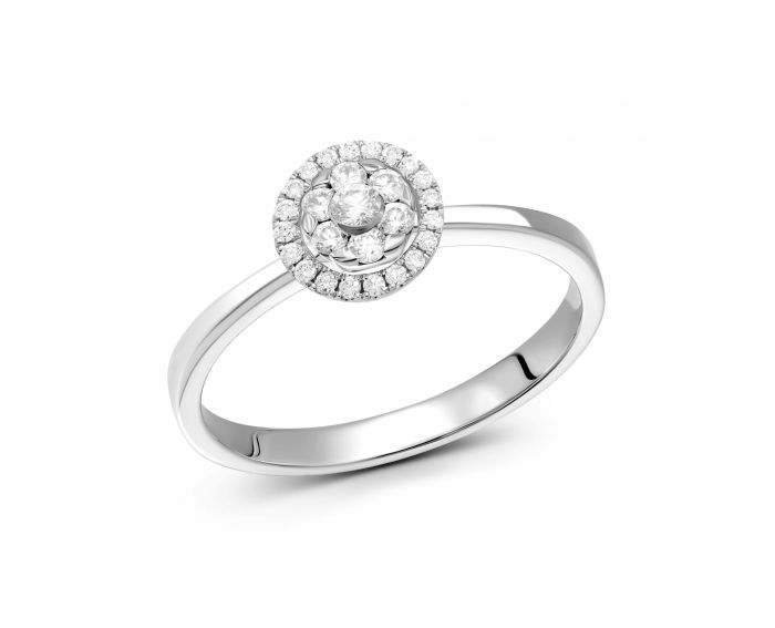 Ring with diamonds in white gold 1К193-0710
