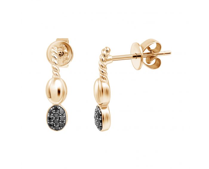 Earrings with diamonds in rose gold 1С034-1514