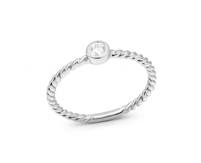 Ring with diamonds in white gold 1K034DK-1727