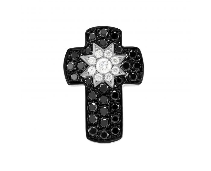 Cross pendant with diamonds in white gold 1-245 685