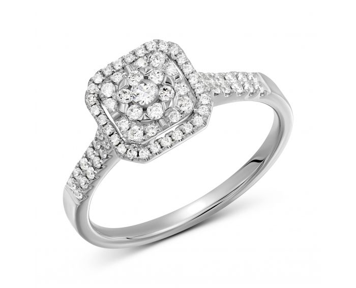 Ring with diamonds in white gold 1-245 739