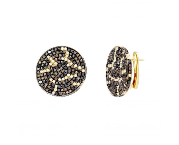 Earrings with diamonds in yellow gold 1-245 781
