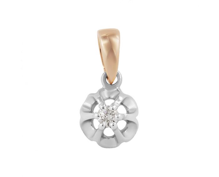 A pendant with a diamond in a combination of white and red gold 1-245 814