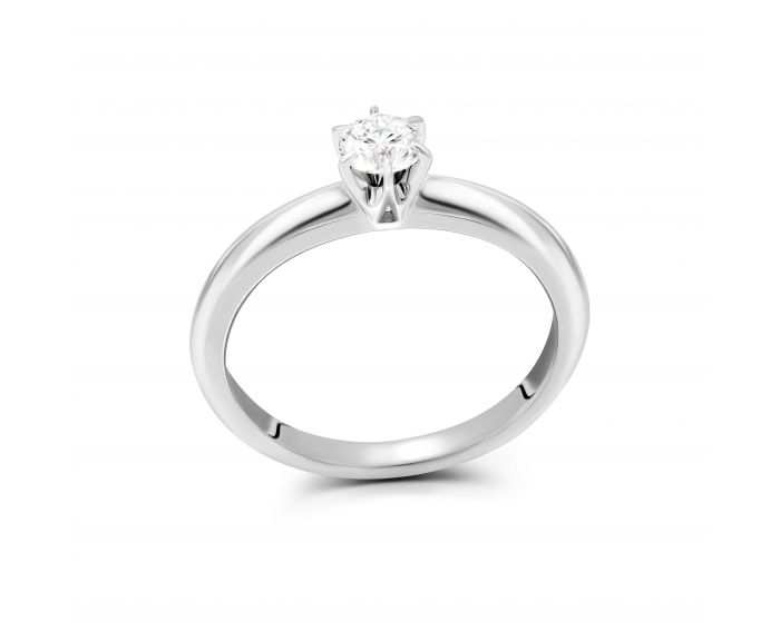 Ring with a diamond in white gold 1К377ДК-0042