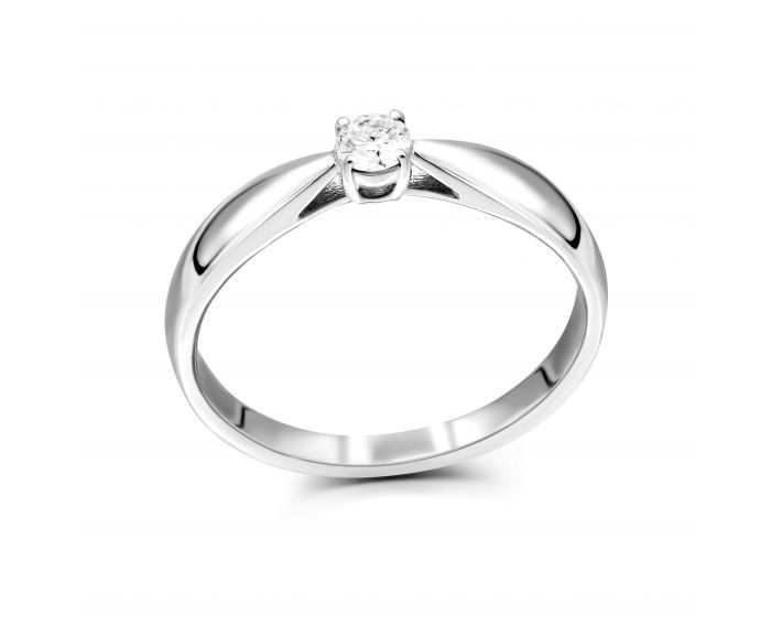 Ring with a diamond in white gold 1-245 914