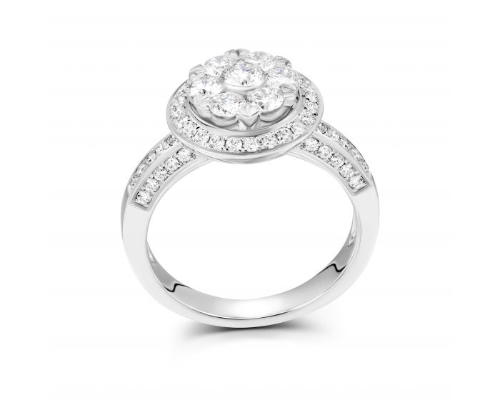 Ring with diamonds in white gold 1-246 027