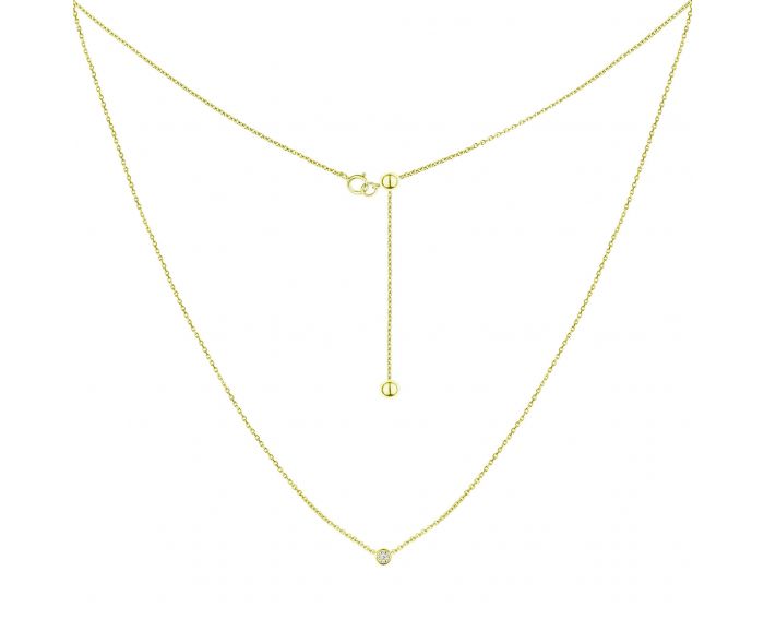 Necklace with diamonds in yellow gold 1L034-0208