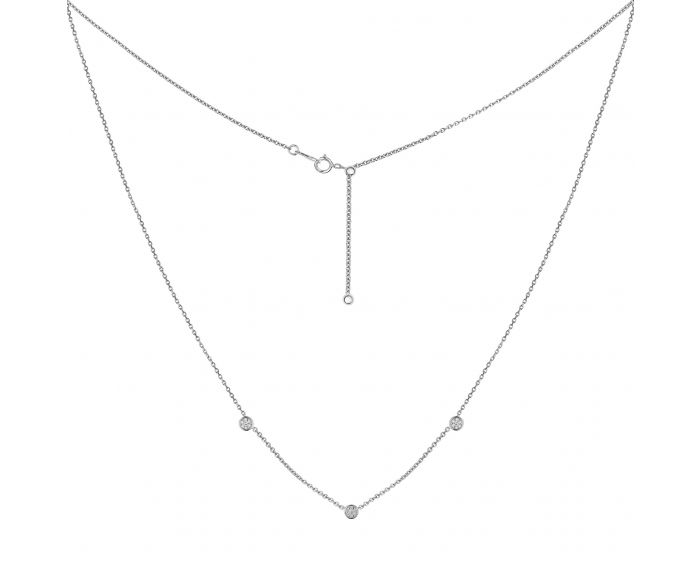 Necklace with diamonds and white gold 1L034-0190