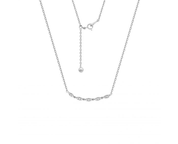 Necklace with diamonds in white gold 1Л034-0203