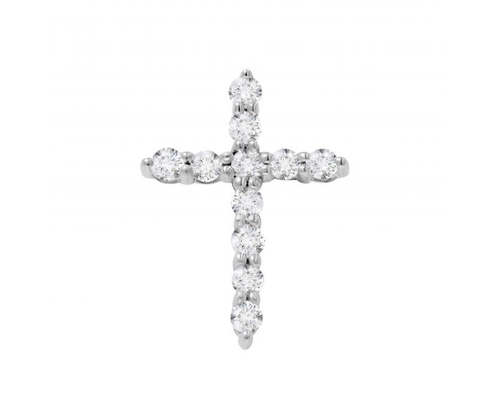 Хрест з діамантами у білому золоті 1П034-0578