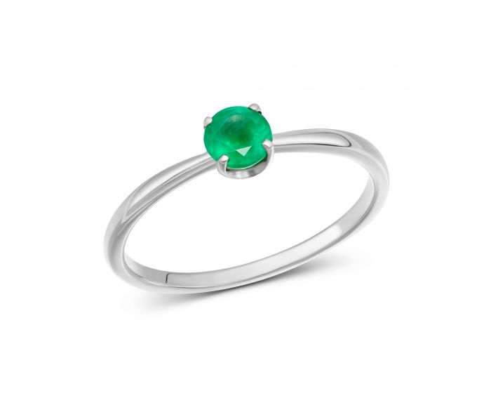 ring with an emerald in white gold1К034ДК-1689