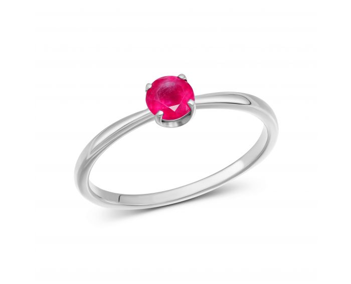 ring with a ruby in white gold 1К034ДК-1692