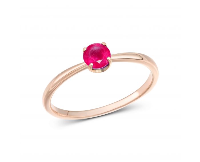 ring with a ruby in rose gold 1К034ДК-1693