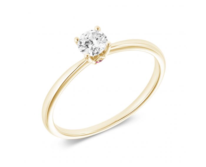 Ring with diamonds and ruby in rose gold 1K034DK-1710