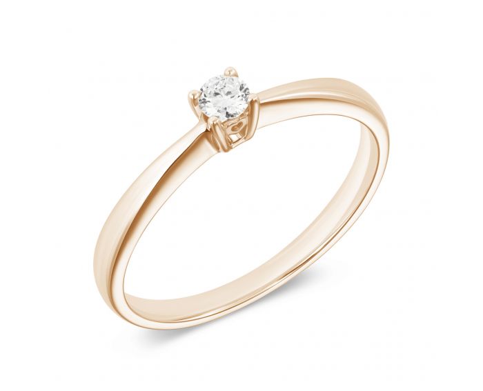 Ring with a diamond in rose gold 1K034DK-1722