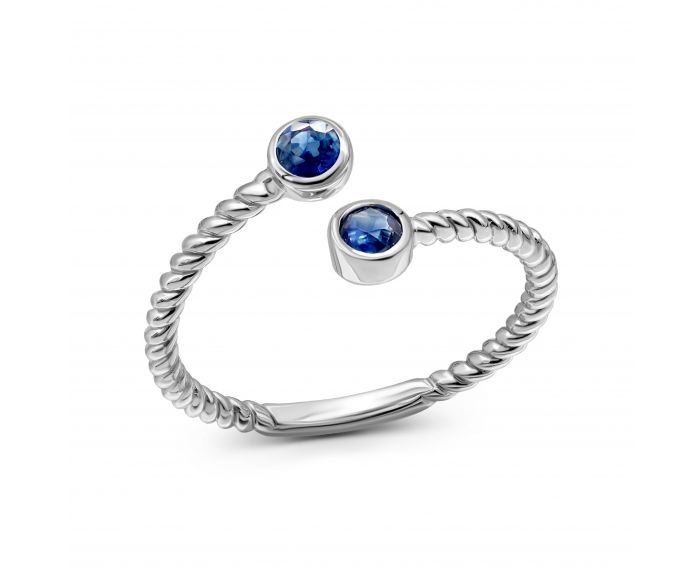 A ring with sapphires in white gold 1К034ДК-1750