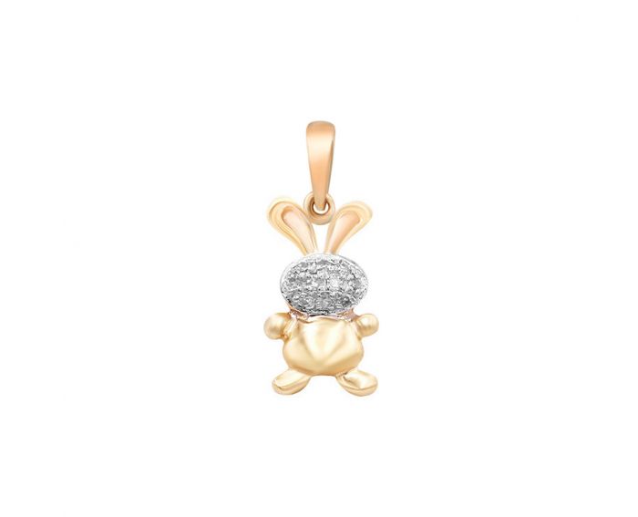 Pendant with diamonds in rose gold 1П202-0078